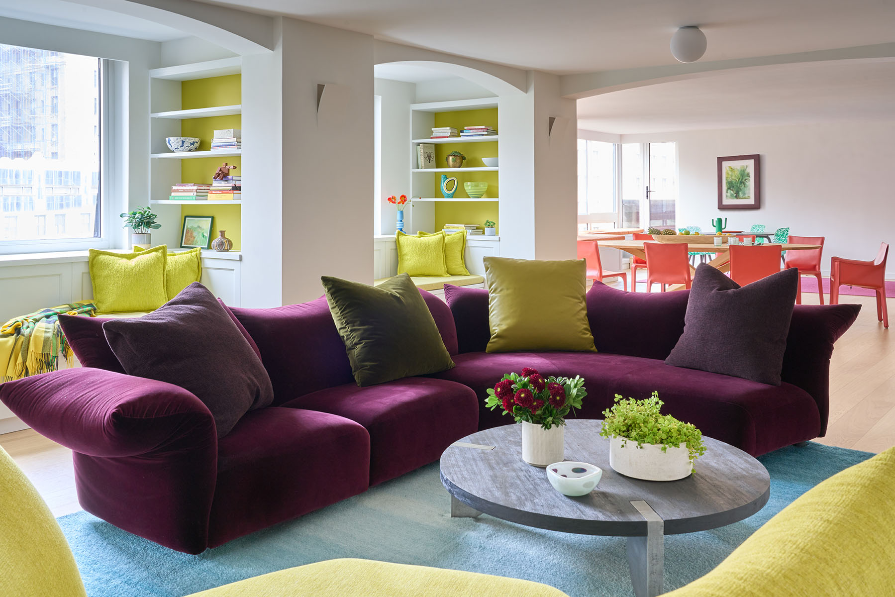 Living room bold and colorful